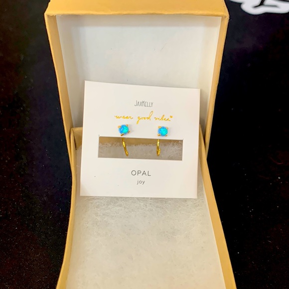 🎊HP🎉 JaxKelly Opal Earrings 18k gold/sterling silver NIB - Picture 5 of 11